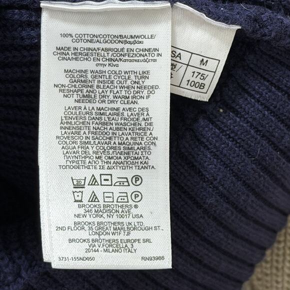 Brooks Brothers Mens Colorblock Shawl Button Front Cardigan Size M Navy Classic - Picture 8 of 8